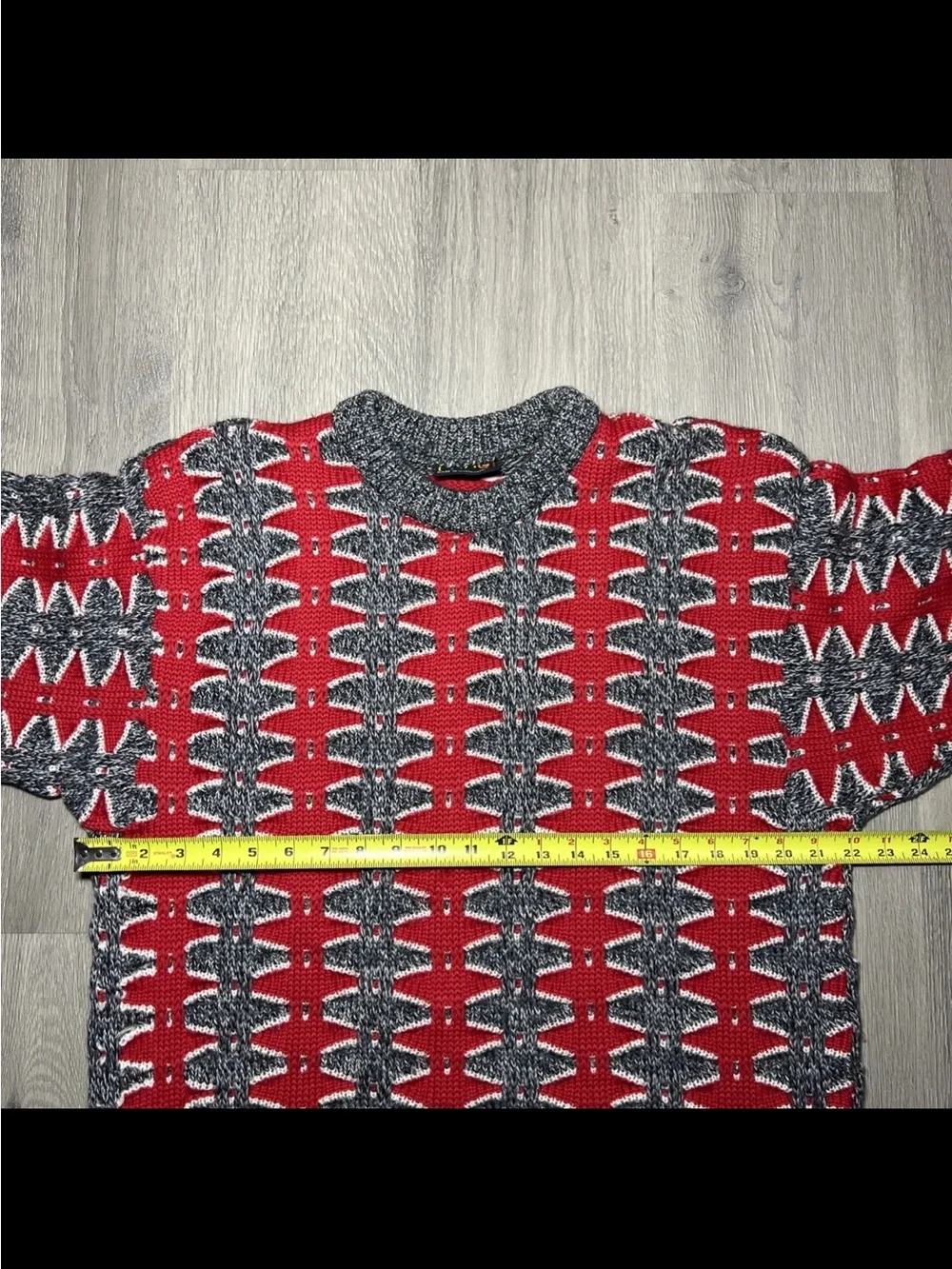 Men's Crewneck Sweater in Red and Gray